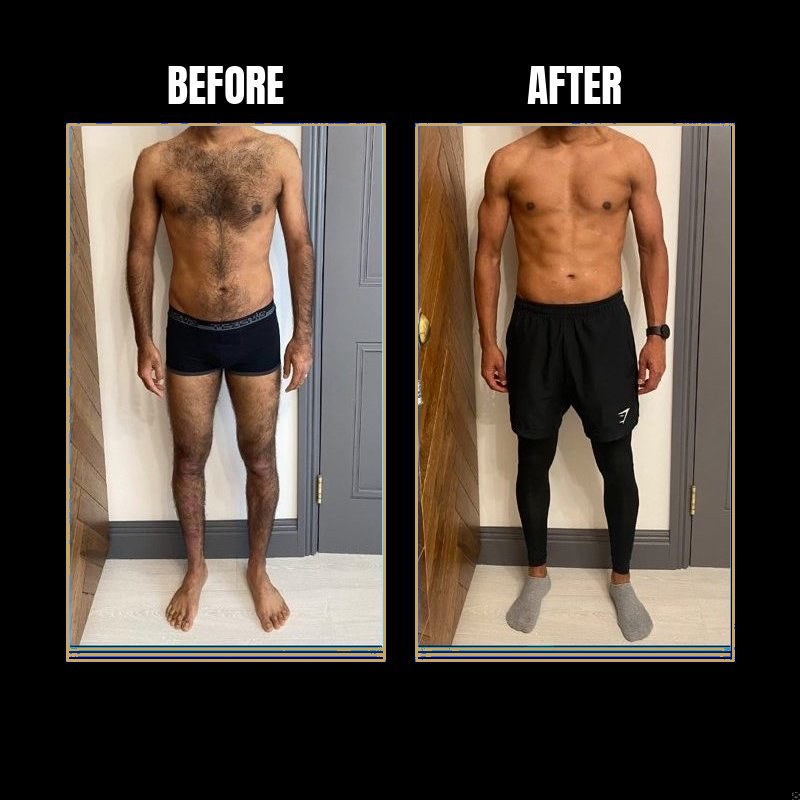 Kishan before and after: 6 month physique rebuild